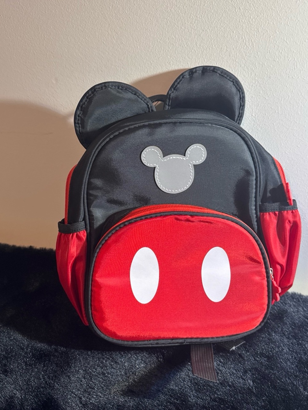 Kids Black and Red Character Ear Backpack